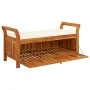 Banco almacenaje jardín con cojín madera maciza de acacia 126cm de vidaXL, Bancos de jardín - Ref: Foro24-319715, Precio: 160...