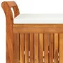 Garden storage bench with solid acacia wood cushion 126cm by vidaXL, garden benches - Ref: Foro24-319715, Price: 160,52 €, Di...