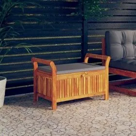 Gartenbank mit Stauraum und Kissen aus massivem Akazienholz, 91 cm von vidaXL, Gartenbänke - Ref: Foro24-319716, Preis: 131,7...