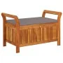 Garden storage bench with cushion solid acacia wood 91 cm by vidaXL, garden benches - Ref: Foro24-319716, Price: 131,77 €, Di...