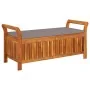 Garden storage bench with solid acacia wood cushion 126cm by vidaXL, garden benches - Ref: Foro24-319717, Price: 158,05 €, Di...