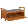 Garden storage bench with solid acacia wood cushion 126cm by vidaXL, garden benches - Ref: Foro24-319717, Price: 158,05 €, Di...