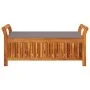 Garden storage bench with solid acacia wood cushion 126cm by vidaXL, garden benches - Ref: Foro24-319717, Price: 158,05 €, Di...