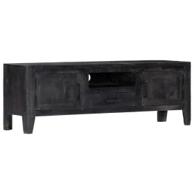 Massiver TV-Schrank aus schwarzem Mangoholz, 118 x 30 x 40 cm von vidaXL, TV-Möbel - Ref: Foro24-247985, Preis: 182,88 €, Rab...