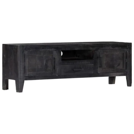 Massiver TV-Schrank aus schwarzem Mangoholz, 118 x 30 x 40 cm von vidaXL, TV-Möbel - Ref: Foro24-247985, Preis: 182,88 €, Rab...