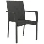 Garden chairs with cushions 2 units black synthetic rattan by vidaXL, Garden sets - Ref: Foro24-319877, Price: 101,66 €, Disc...