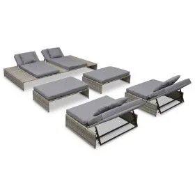 5-teiliges Gartenmöbel-Set und graue synthetische Rattankissen von vidaXL, Gartensets - Ref: Foro24-42889, Preis: 926,19 €, R...