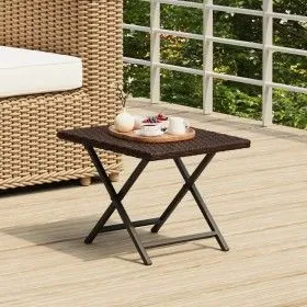 Brown synthetic rattan folding table 45x35x32 cm by vidaXL, Garden tables - Ref: Foro24-362250, Price: 26,74 €, Discount: %