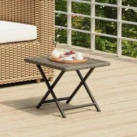 Grauer Klapptisch aus synthetischem Rattan, 45 x 35 x 32 cm von vidaXL, Gartentische - Ref: Foro24-362252, Preis: 29,54 €, Ra...
