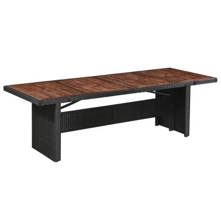 Synthetic rattan garden table solid acacia wood 240x90x74cm by vidaXL, Garden tables - Ref: Foro24-43940, Price: 287,70 €, Di...