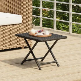 Black synthetic rattan folding table 45x35x32 cm by vidaXL, Garden tables - Ref: Foro24-362251, Price: 28,27 €, Discount: %