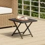 Black synthetic rattan folding table 45x35x32 cm by vidaXL, Garden tables - Ref: Foro24-362251, Price: 28,27 €, Discount: %