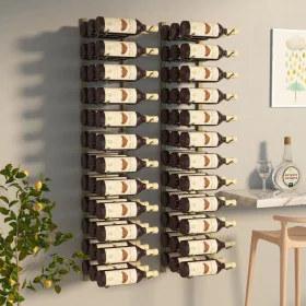 Wall-mounted wine rack for 36 bottles, 2 units, golden iron. by vidaXL, Wine racks - Ref: Foro24-340890, Price: 112,46 €, Dis...