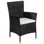 Garden chairs and stool with black synthetic rattan cushions by vidaXL, Garden chairs - Ref: Foro24-44091, Price: 96,06 €, Di...