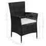 Garden chairs and stool with black synthetic rattan cushions by vidaXL, Garden chairs - Ref: Foro24-44091, Price: 96,06 €, Di...