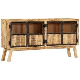 Massives Sideboard aus rohem Mangoholz braun schwarz 160x30x80 cm von vidaXL, Sideboards - Ref: Foro24-247994, Preis: 437,09 ...