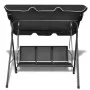 Garden swing bench with black canopy by vidaXL, Garden rockers - Ref: Foro24-41421, Price: 162,94 €, Discount: %