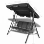Garden swing bench with black canopy by vidaXL, Garden rockers - Ref: Foro24-41421, Price: 162,94 €, Discount: %