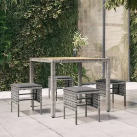 Garden stools 4 units with gray synthetic rattan cushions by vidaXL, Modular outdoor sofas - Ref: Foro24-362341, Price: 119,8...