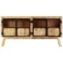 Solid raw mango wood sideboard brown black 160x30x80 cm by vidaXL, Sideboards - Ref: Foro24-247994, Price: 436,68 €, Discount: %
