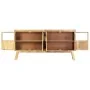 Massives Sideboard aus rohem Mangoholz braun schwarz 160x30x80 cm von vidaXL, Sideboards - Ref: Foro24-247994, Preis: 436,68 ...