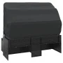 3-Sitzer-Gartensofa mit Markise und schwarzem synthetischem Rattanhocker von vidaXL, Outdoor-Sofas - Ref: Foro24-362334, Prei...