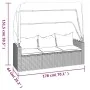 3-seater garden sofa with awning and black synthetic rattan stool by vidaXL, Outdoor sofas - Ref: Foro24-362334, Price: 293,1...