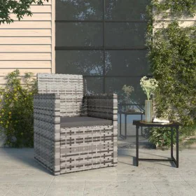 Gartensessel mit grauem synthetischem Rattankissen von vidaXL, Gartenstühle - Ref: Foro24-362321, Preis: 70,76 €, Rabatt: %