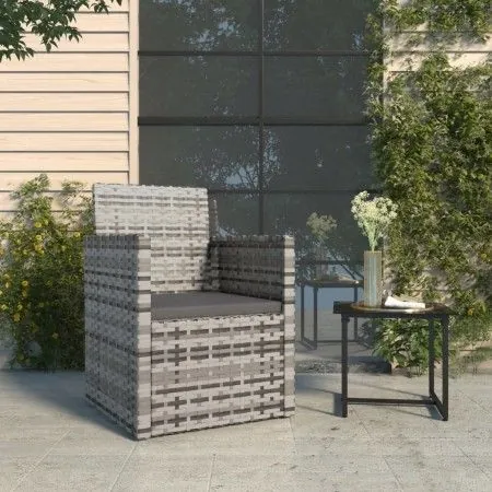 Garden armchair with gray synthetic rattan cushion by vidaXL, Garden chairs - Ref: Foro24-362321, Price: 70,76 €, Discount: %