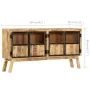 Solid raw mango wood sideboard brown black 160x30x80 cm by vidaXL, Sideboards - Ref: Foro24-247994, Price: 436,68 €, Discount: %