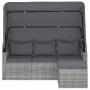 3-seater garden sofa with awning and gray synthetic rattan stool by vidaXL, Outdoor sofas - Ref: Foro24-362335, Price: 303,15...