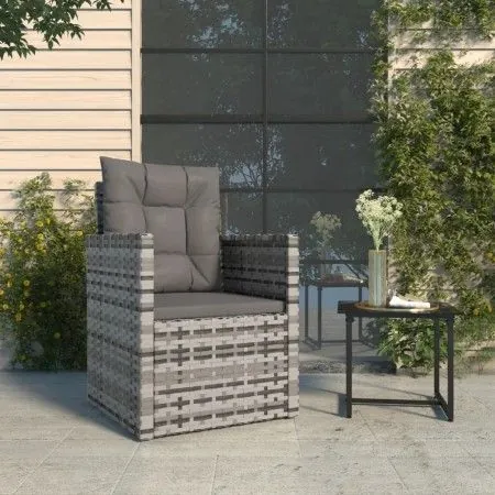 Garden armchair with gray synthetic rattan cushion by vidaXL, Garden chairs - Ref: Foro24-362323, Price: 78,01 €, Discount: %