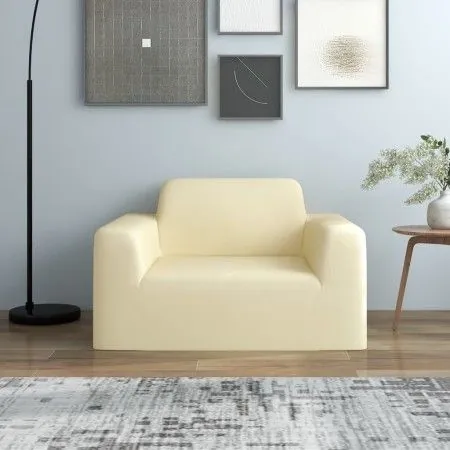 Elastic cover for cream polyester jersey armchair by vidaXL, Covers - Ref: Foro24-332944, Price: 23,07 €, Discount: %