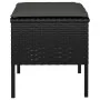 Gartenhocker 4-teilig mit schwarzen synthetischen Rattankissen von vidaXL, Modulare Sofas für den Außenbereich - Ref: Foro24-...