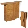 Folding garden bistro table and chairs set 3 pieces solid teak by vidaXL, Garden sets - Ref: Foro24-43805, Price: 636,33 €, D...