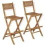 Folding garden bistro table and chairs set 3 pieces solid teak by vidaXL, Garden sets - Ref: Foro24-43805, Price: 636,33 €, D...