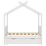Children's bed frame and white solid wood drawer 70x140 cm by vidaXL, Cribs and beds for children - Ref: Foro24-322148, Price...