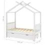 Children's bed frame and white solid wood drawer 70x140 cm by vidaXL, Cribs and beds for children - Ref: Foro24-322148, Price...