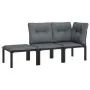 Garden furniture set 3 pieces black and gray synthetic rattan by vidaXL, Modular outdoor sofas - Ref: Foro24-362806, Price: 1...