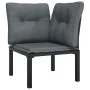 Garden furniture set 3 pieces black and gray synthetic rattan by vidaXL, Modular outdoor sofas - Ref: Foro24-362806, Price: 1...