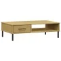 OSLO Couchtisch, Metallbeine, massives Kiefernholz, braun von vidaXL, Couchtisch - Ref: Foro24-351036, Preis: 52,91 €, Rabatt: %