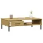 OSLO Couchtisch, Metallbeine, massives Kiefernholz, braun von vidaXL, Couchtisch - Ref: Foro24-351036, Preis: 52,91 €, Rabatt: %