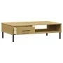 OSLO Couchtisch, Metallbeine, massives Kiefernholz, braun von vidaXL, Couchtisch - Ref: Foro24-351036, Preis: 52,91 €, Rabatt: %