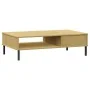 OSLO Couchtisch, Metallbeine, massives Kiefernholz, braun von vidaXL, Couchtisch - Ref: Foro24-351036, Preis: 52,91 €, Rabatt: %