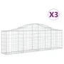 Gabion baskets 3 pcs arch shape iron 200x30x60/80 cm by vidaXL, Pots and planters - Ref: Foro24-3145389, Price: 232,67 €, Dis...