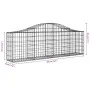 Gabion baskets 3 pcs arch shape iron 200x30x60/80 cm by vidaXL, Pots and planters - Ref: Foro24-3145389, Price: 232,67 €, Dis...