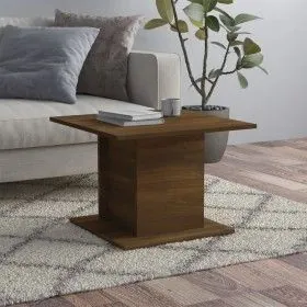 Oak brown engineered wood coffee table 55.5x55.5x40 cm by vidaXL, Coffee table - Ref: Foro24-813097, Price: 29,56 €, Discount: %
