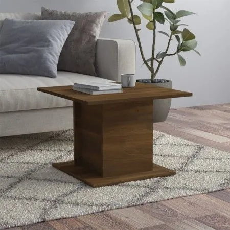 Oak brown engineered wood coffee table 55.5x55.5x40 cm by vidaXL, Coffee table - Ref: Foro24-813097, Price: 29,56 €, Discount: %