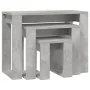 Stackable tables 3 pieces plywood gray concrete by vidaXL, Side tables - Ref: Foro24-808607, Price: 43,41 €, Discount: %