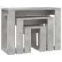 Stackable tables 3 pieces plywood gray concrete by vidaXL, Side tables - Ref: Foro24-808607, Price: 43,41 €, Discount: %